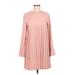 ASOS Casual Dress - Shift Crew Neck Long sleeves: Pink Solid Dresses - Women's Size 6