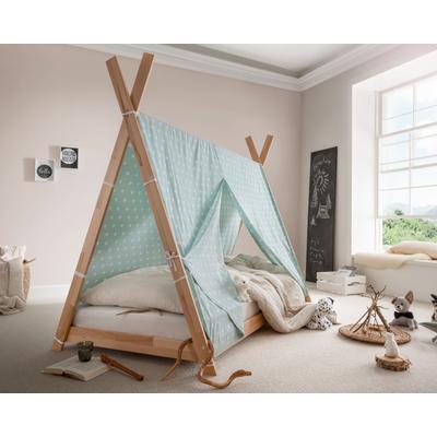INFANSKIDS »Pinocchio« Tipi-Bett Buche Buche natur / Stoffdach Rosa / Lattenrost Image