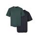 Kurzarmshirt URBAN CLASSICS "Kinder Boys Tall Tee 2-Pack" Gr. 134/140, blau (navy bottlegreen) Jungen Shirts T-Shirts