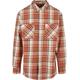 Langarmhemd URBAN CLASSICS "Herren Long Oversized Checked Leaves Shirt" Gr. XL, US-Größen, bunt (softseagrass, red) Herren Hemden Langarm