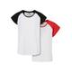 Kurzarmshirt URBAN CLASSICS "Kinder Girls Contrast Raglan Tee 2-Pack" Gr. 134/140, weiß (white, hugered white, black) Mädchen Shirts T-Shirts