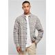 Langarmhemd URBAN CLASSICS "Herren Long Oversized Grey Check Shirt" Gr. S, US-Größen, grau (grey, black) Herren Hemden Langarm