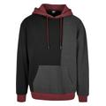 Hoodie URBAN CLASSICS "Herren Oversized Color Block Hoody" Gr. XL, schwarz (black, charcoal) Herren Sweatshirts