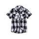 Langarmhemd BRANDIT "Herren Checkshirt Halfsleeve" Gr. S, US-Größen, schwarz-weiß (white, black) Herren Hemden Oberhemden