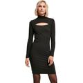 Jerseykleid URBAN CLASSICS "Damen Ladies Stretch Jersey Cut-Out Turtleneck Dress" Gr. M, US-Größen, schwarz (black) Damen Kleider Freizeitkleider