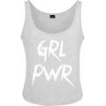 Kurzarmshirt MISTERTEE "Damen Ladies GRL PWR Tank" Gr. L, grau (heathergrey) Herren Shirts T-Shirts