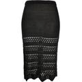 Sommerrock URBAN CLASSICS "Damen Ladies 3/4 Crochet Knit Skirt" Gr. M, schwarz (black) Damen Röcke