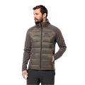 Fleecejacke JACK WOLFSKIN "TASMAN DOWN HYBRID M" Gr. L, braun (cold coffee) Herren Jacken Outdoorjacken