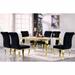Glam Dining Chairs Black Velvet Upholstered Dining Chairs with Crystal Decor Button Tufted Back and Gold Metal Legs