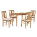 5-Piece Wooden Kitchen Dining Table Set Rectangular Dining Table and 4 Upholstered Solid Wood Chairs for Kitchen or Dining Room