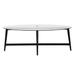 HomeRoots 50" Clear And Black Glass And Steel Oval Coffee Table - 50