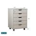 5 drawers mobile rolling filing cabinet with printer rack and locker