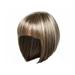 Jiyugala Human Hair Wig Full Short Wig Straight Hair Party Synthetic Wig Natural Gold Girl Fashion wig Headband Wigs