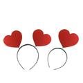 2pcs Romantic Heart Hair Adorable Hair Bands Hair Accessories for Women Girls (Single Heart and Double Heart Red)