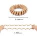 Spiral Hair Ties (Cloth Beige 12 Pcs) Coil Hair Ties for Thick Hair Ponytail Holder Hair Ties for Women No Crease Hair Ties Phone Cord Hair Ties for all Hair Types with Plastic Spiral