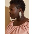 Plus Size Fringed Faux Pearl Earrings