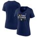 Women's Fanatics Branded Navy Milwaukee Brewers 2023 Postseason Locker Room V-Neck T-Shirt