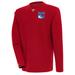 Men's Antigua Red New York Rangers Flier Bunker Tri-Blend Pullover Sweatshirt