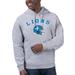 Unisex Starter Heather Gray Detroit Lions Retro Logo Pullover Hoodie