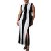 Plus Size Women's Striped Knit Maxi Dress by ELOQUII in Black Onyx Bright White (Size 28)