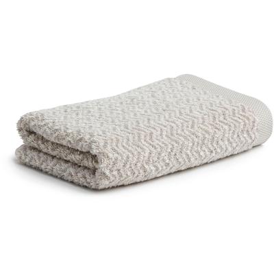 Handtuch MÖVE "Brooklyn", braun (natur, hellbraun), B:50cm L:100cm, Walkfrottier, Obermaterial: 85% Baumwolle, 10% Viskose, 5% Leinen, Handtücher (Packung), mit Zick-Zack-Muster, Made in Germany Image