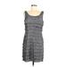 Jessica Howard Cocktail Dress - Mini Scoop Neck Sleeveless: Gray Solid Dresses - Women's Size 12 Petite