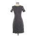 J.Crew Mercantile Casual Dress - Sheath Crew Neck Short sleeves: Gray Solid Dresses - Women's Size 0