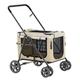 Dog Strollers for Small Dogs, Lightweight Dog Stroller for 2 Dogs Cats Puppy & Kitten, Cat Stroller Travel Carrier Cart Dog Pram Pet Stroller Pushchair for Cat, Dog and More (Color : Khaki)