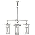 Arroyo Craftsman Franklin 33 Inch 6 Light Chandelier - FCH-9L-4-1-WO-BK