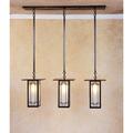 Arroyo Craftsman Franklin 37 Inch 3 Light Linear Suspension Light - FICH-9L-3-AM-P