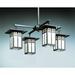 Arroyo Craftsman Glasgow 25 Inch 4 Light Chandelier - GCH-6-4-REC-BK