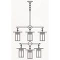 Arroyo Craftsman Glasgow 3 Inch 9 Light Mini Chandelier - GCH-9-4-4-1-REC-BK