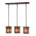 Arroyo Craftsman Huntington 24 Inch 3 Light Linear Suspension Light - HICH-4L-3A-CR-BK