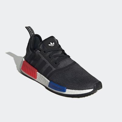 Sneaker ADIDAS ORIGINALS "NMD_R1", Gr. 40, bunt (core schwarz, semi lucid blau, glory rot), Textil, Synthetik, sportlich