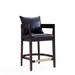 Manhattan Comfort Ritz 26.5" Counter Stool Wood/Upholstered/Leather in Black | 1 | Wayfair CS006-BK