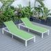 Latitude Run® Agrihan Outdoor Metal Chaise Lounge Metal in Green/White | 13.2 H x 25 W x 78.5 D in | Wayfair A56E4A2826FB4B10A9285D6CD71D7B39