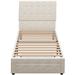 Winston Porter Ludovina Twin Low Profile Platform Bed Upholstered/Velvet/Metal in Brown | 43.6 H x 39.4 W x 77.5 D in | Wayfair