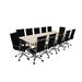 Inbox Zero Lamoria Natural Rectangular Conference Table & Chair Set Wood/Metal/Solid Wood in Black | 30 H x 120 W x 44 D in | Wayfair