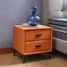 Latitude Run® Levarr Manufactured Wood Nightstand Wood/Upholstered in Brown | 18.5 H x 17.7 W x 17.7 D in | Wayfair