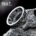 Bague à motif de verre Tang en acier inoxydable pour hommes bague ronde évidée bague de mariage