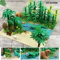 Pièces de la forêt tropicale blocs de construction d'animaux de la Jungle verte arbre à fleurs à