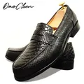 Mocassins élégants en cuir véritable pour hommes chaussures décontractées noir marron magasin de