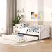 Upholstered Daybed, Twin Size Corduroy-Tufted Sofa Bed with Trundle, Light and USB Port for Bedroom, No Box Spring Needed, Beige