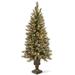 4-foot Glittery Bristle Entrance Tree with Warm White LED Lights