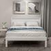 Twin Wood Platform Bed w/Headboard, Wood Slat Support Mattress, White