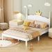 Full Size Wood Platform Bed with Crown Shaped Headboard,Full Size Bed