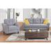 2 Piece Linen Upholstered 3 Seater Sofa and Single Sofa Chair Set, Living Room Furniture Button Tufted Sofa with Tapered Legs