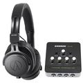 Audio Technica ATH-M60X Studio Headphones+Samson 4-Channel Headphone Amplifier