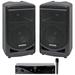 Samson Expedition XP800 800w Portable 8 PA DJ Speaker System+AKG Wireless Mic