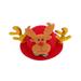 BESTONZON Christmas Pets Antlers Bowler Hat Headwear Pet Costume Accessory for Cats Dogs (Red Hat with Golden Antlers)